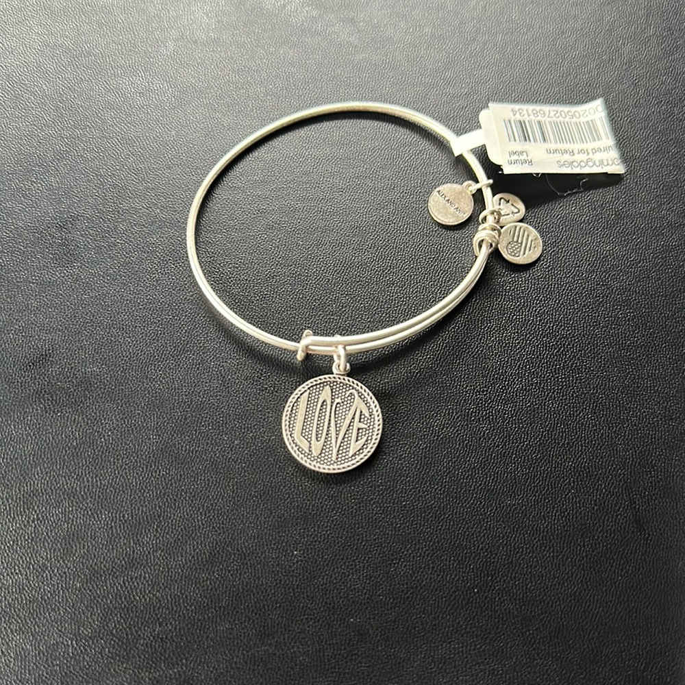 Silver Alex and Ani Love Bangle NWT